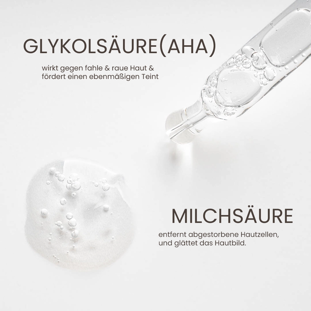 AHA Peeling mit Glykolsäure gegen Hautalterung und müden Teint | Myrto