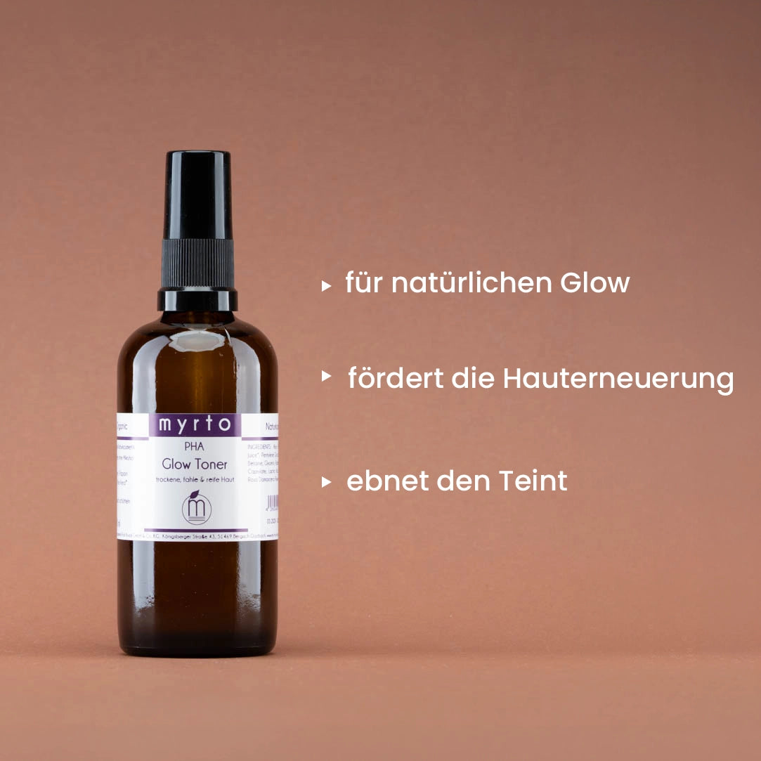PHA Glow Toner | für natürlichen Glow, fördert die Hauterneuerung, ebnet den Teint | myrto naturkosmetik