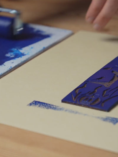 Handgemachter Linoldruck Myrto Geschenkgutschein