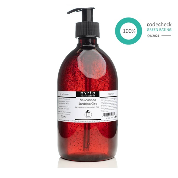 myrto Sea Buckthorn-Chia Organic Shampoo storage bottle
